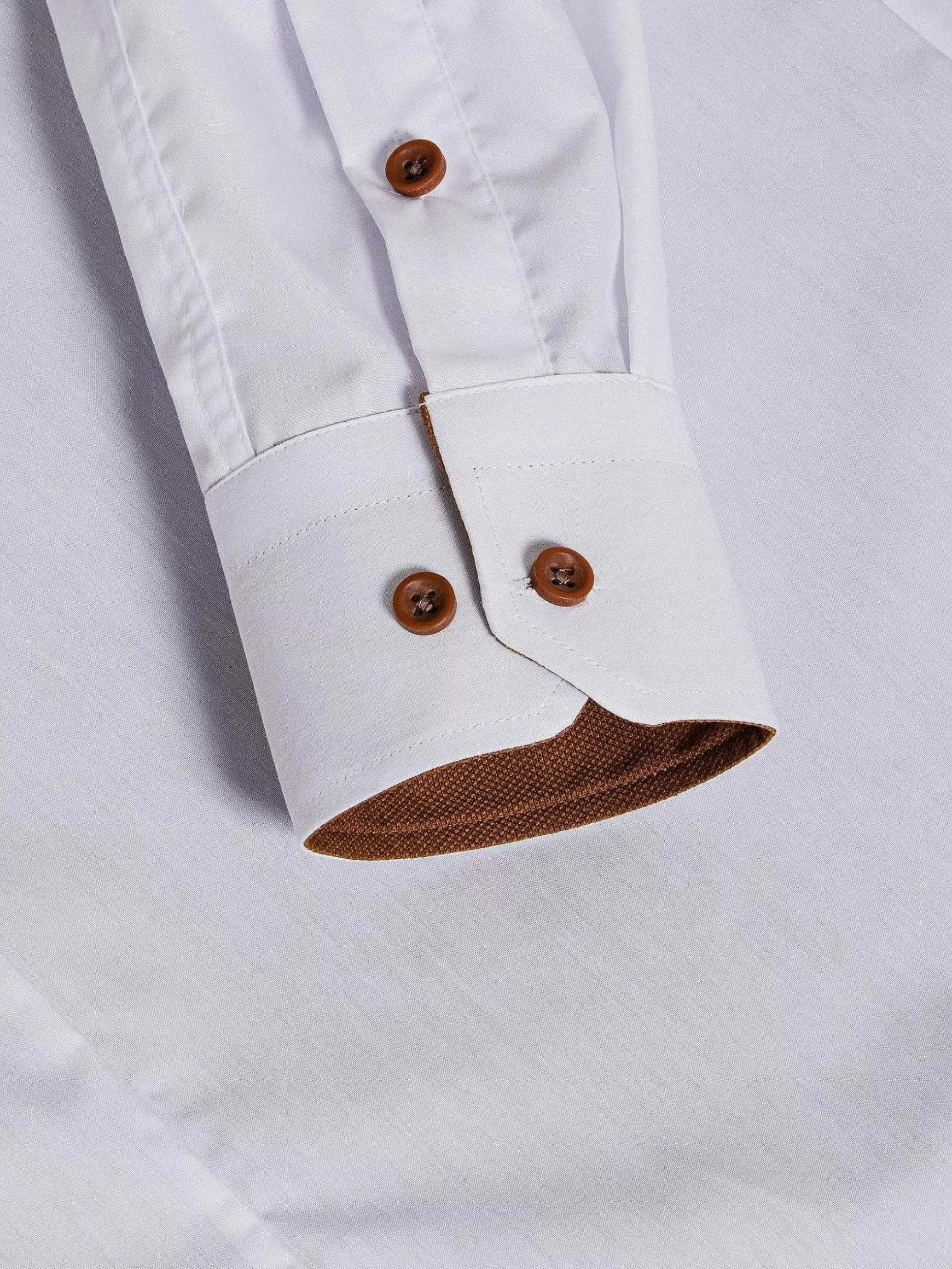 Ales Solid Structured White Overhemd Lange Mouw