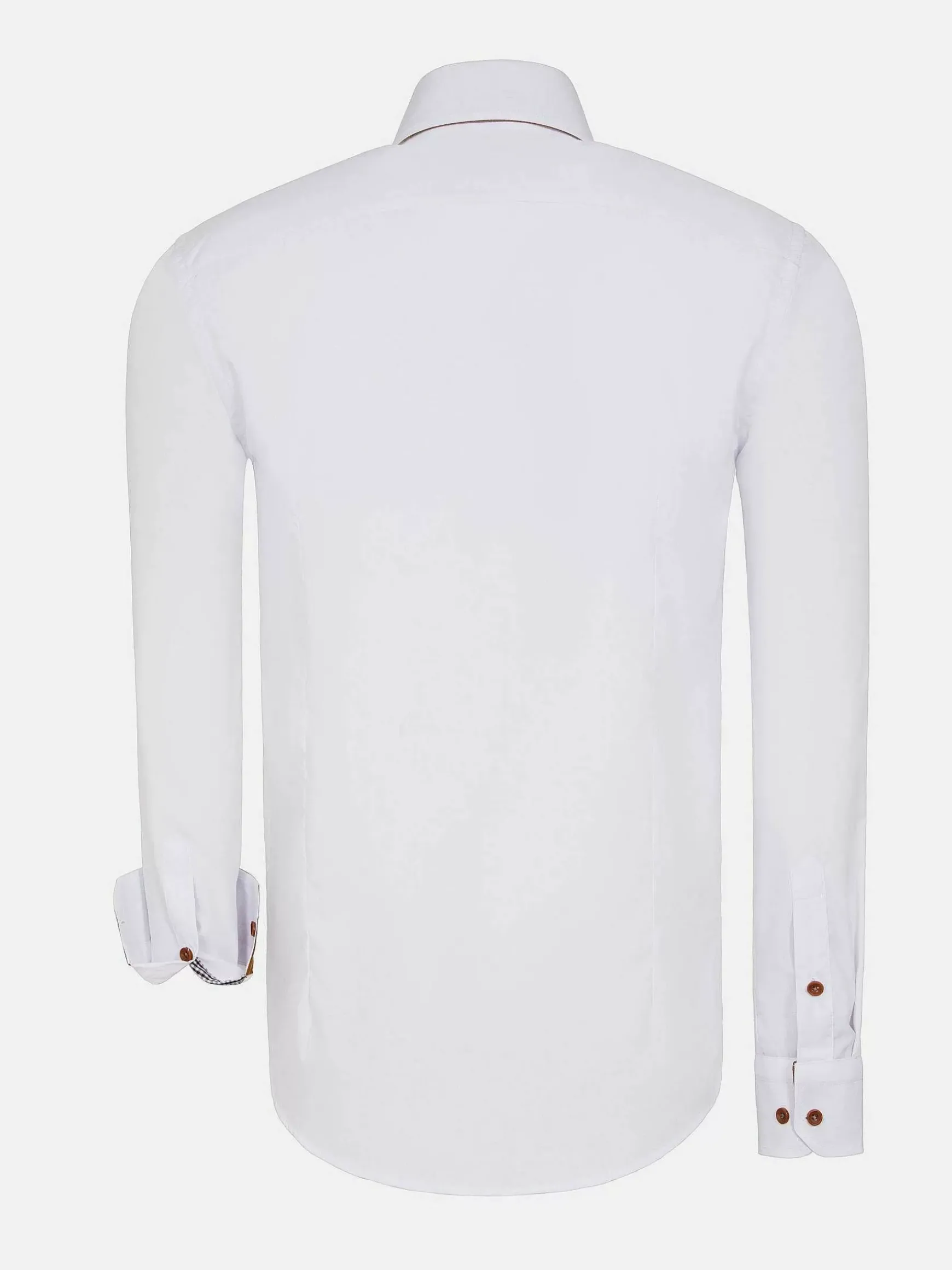 Ales Solid Structured White Overhemd Lange Mouw