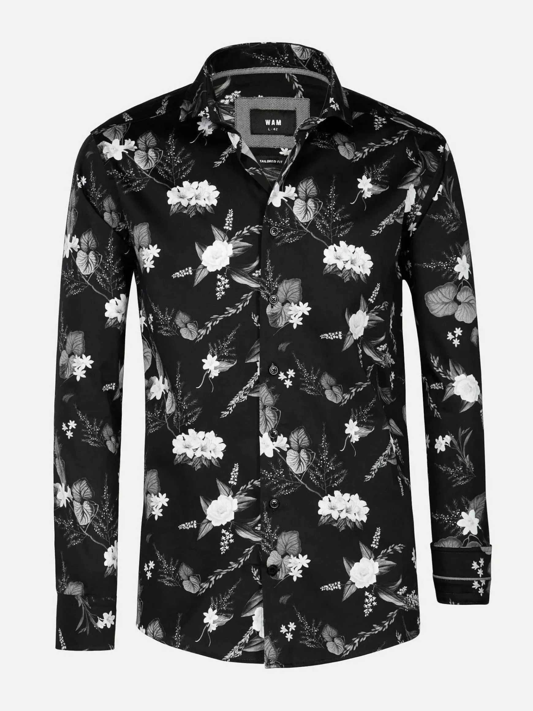 Astoria Floral Black Overhemd Lange Mouw