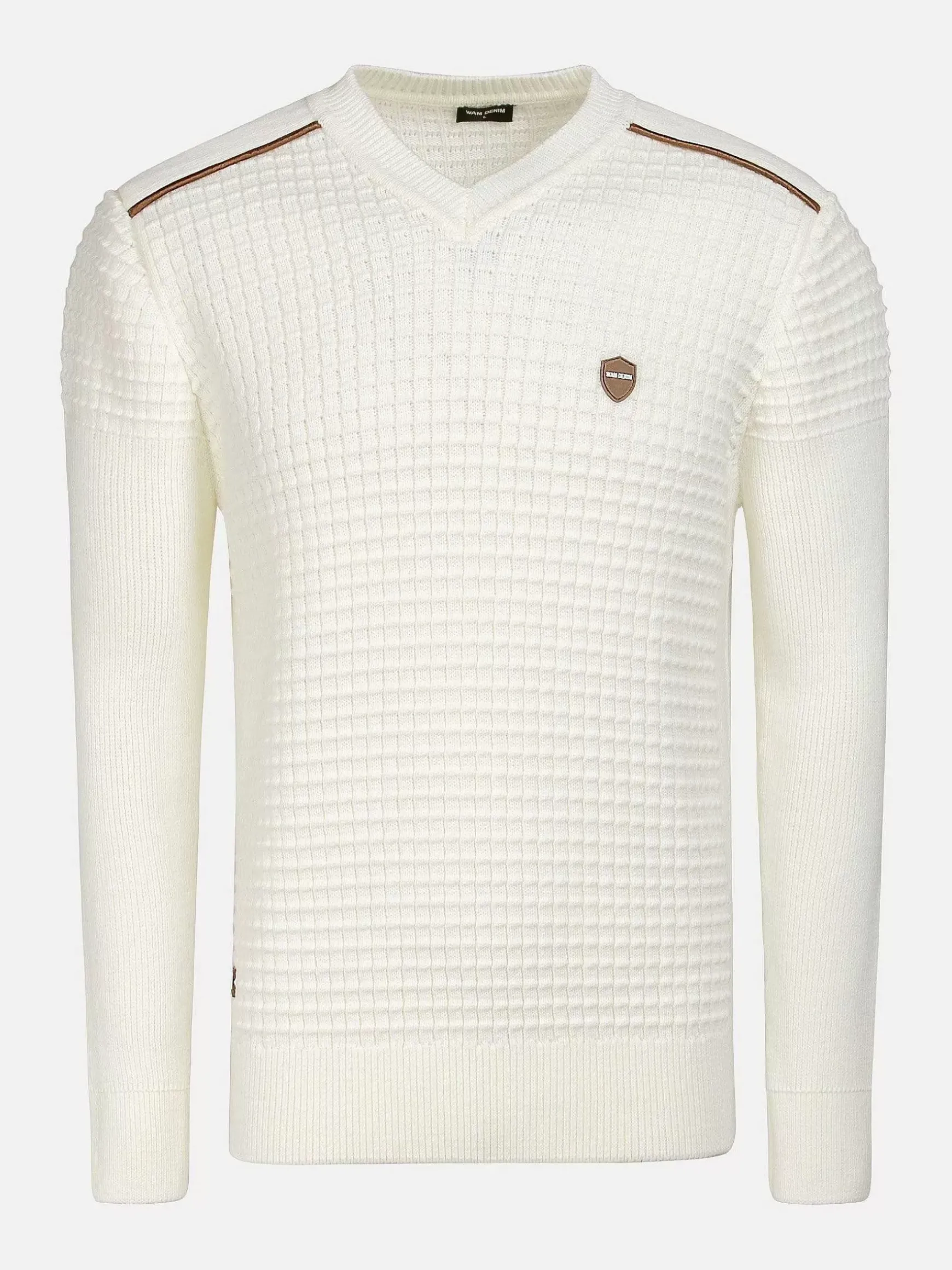 Dover Slim Fit V-Neck Off-White Truien