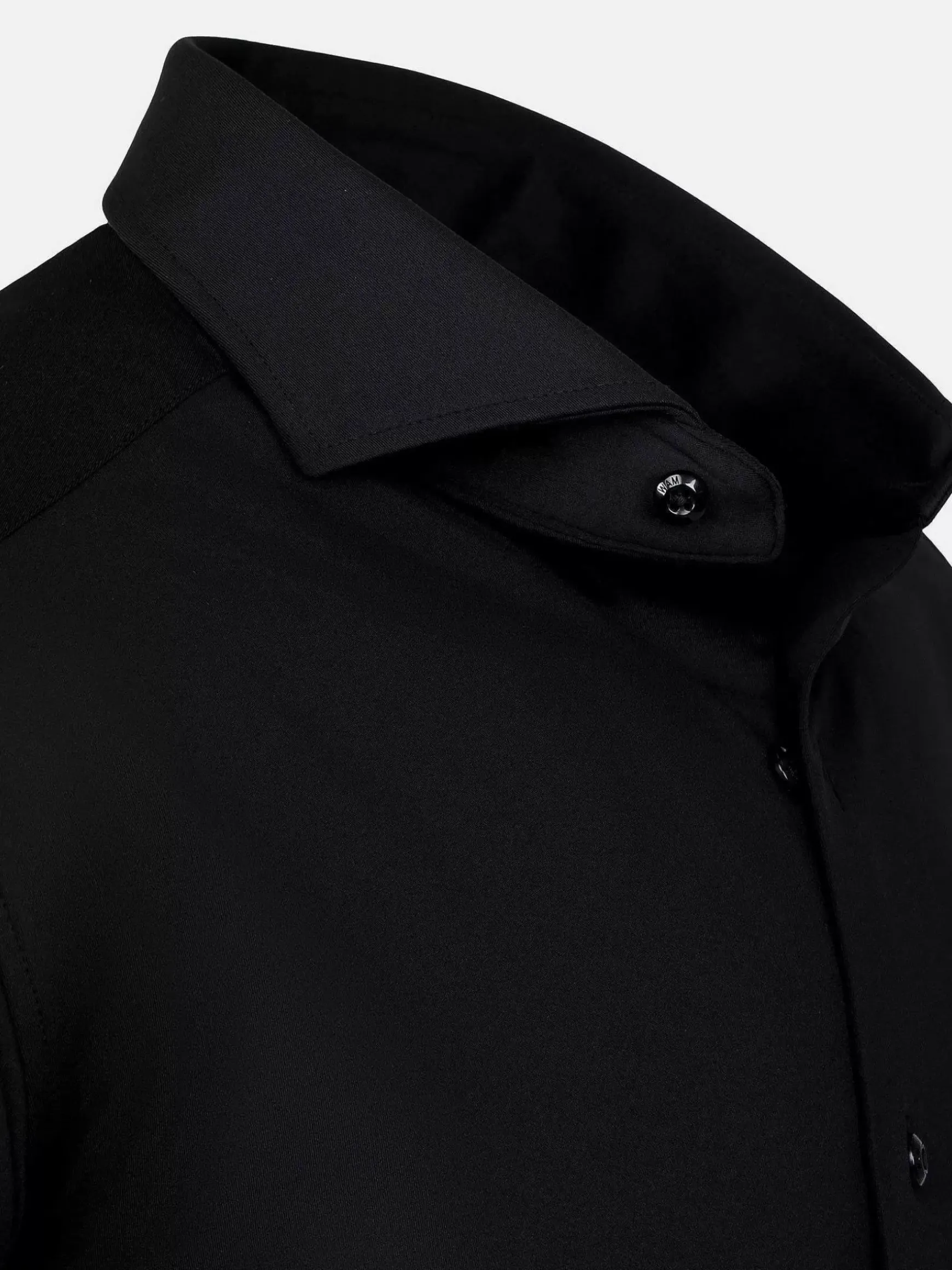 Everest Spread Collar Black Overhemd Lange Mouw