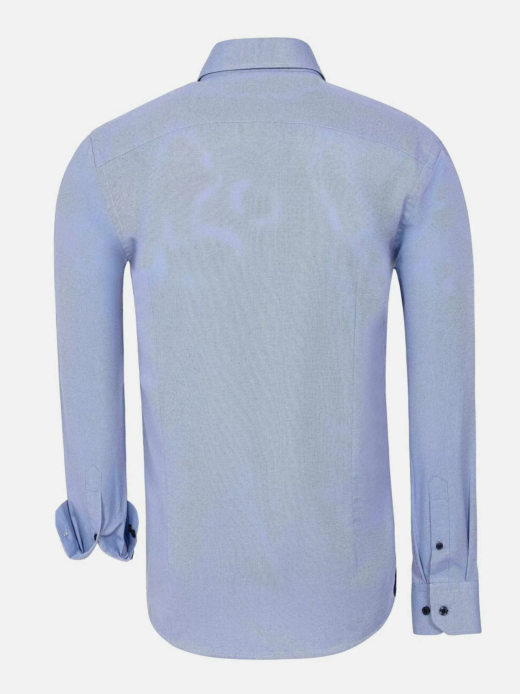 Flers Double Collar Blue Overhemd Lange Mouw