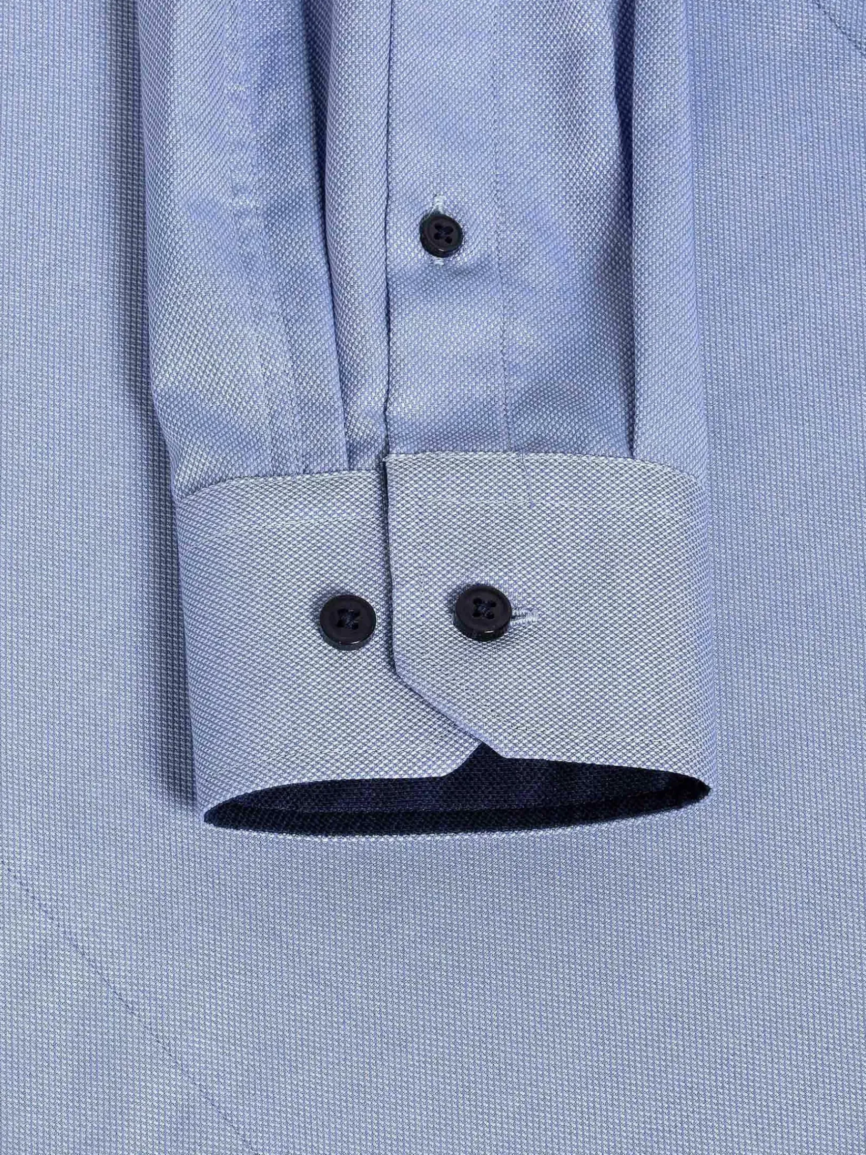 Flers Double Collar Blue Overhemd Lange Mouw
