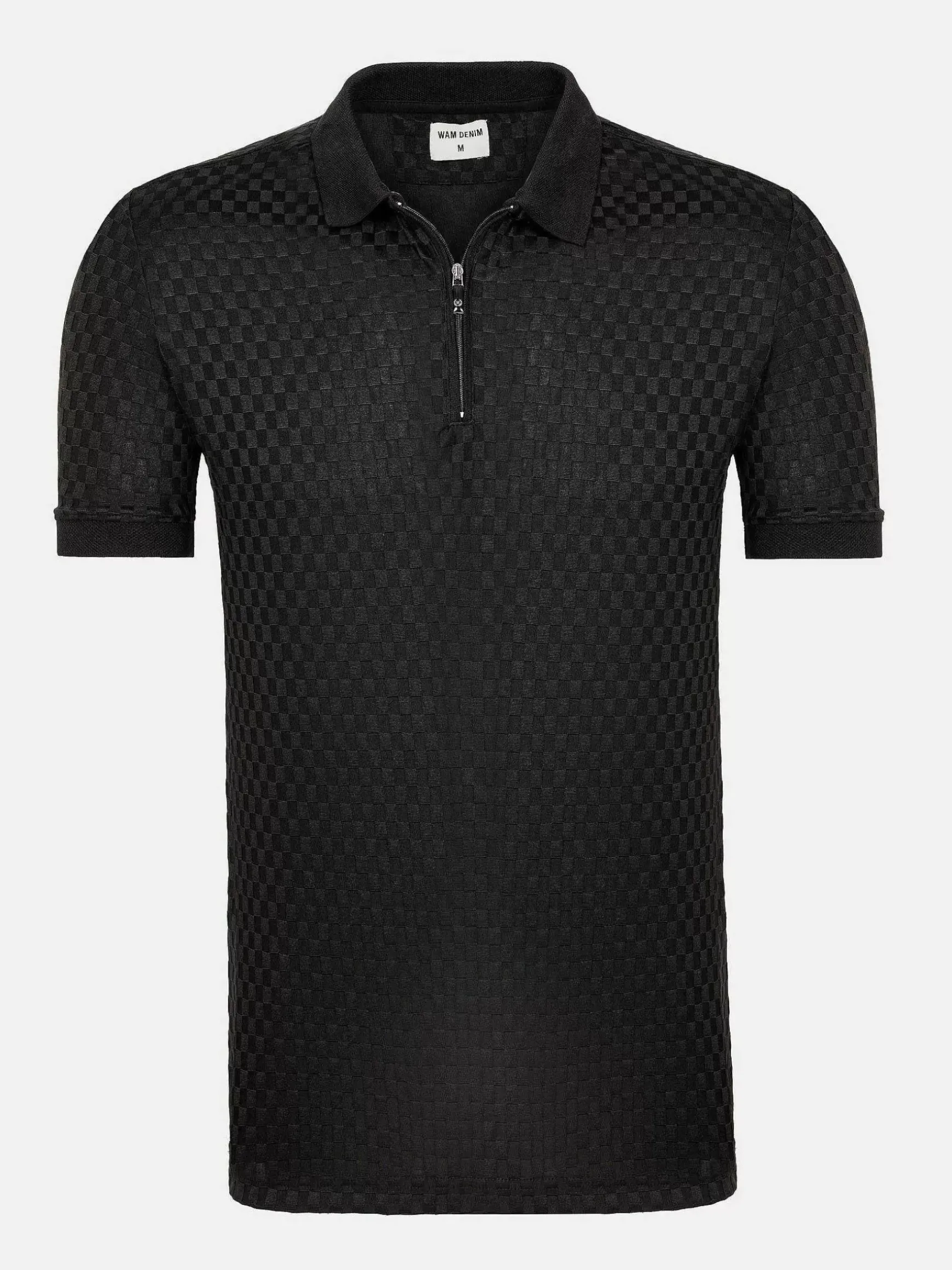 Gonzsles Black Zipper Polo