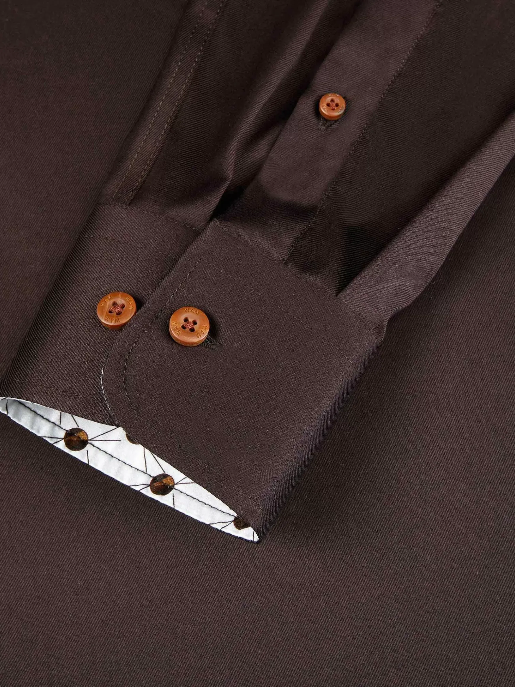 Lance Solid Brown Overhemd Lange Mouw