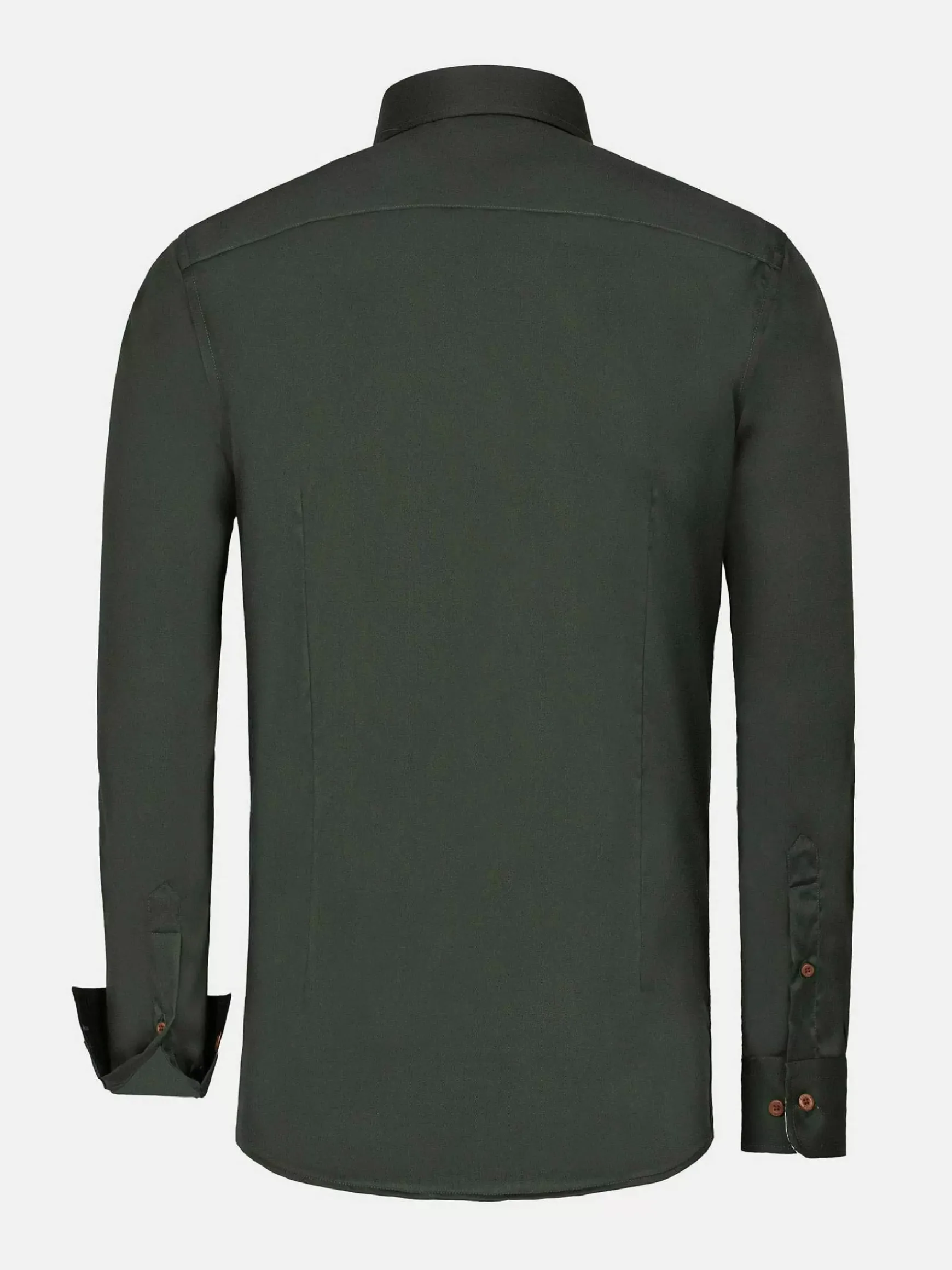 Lance Solid Dark Green Overhemd Lange Mouw