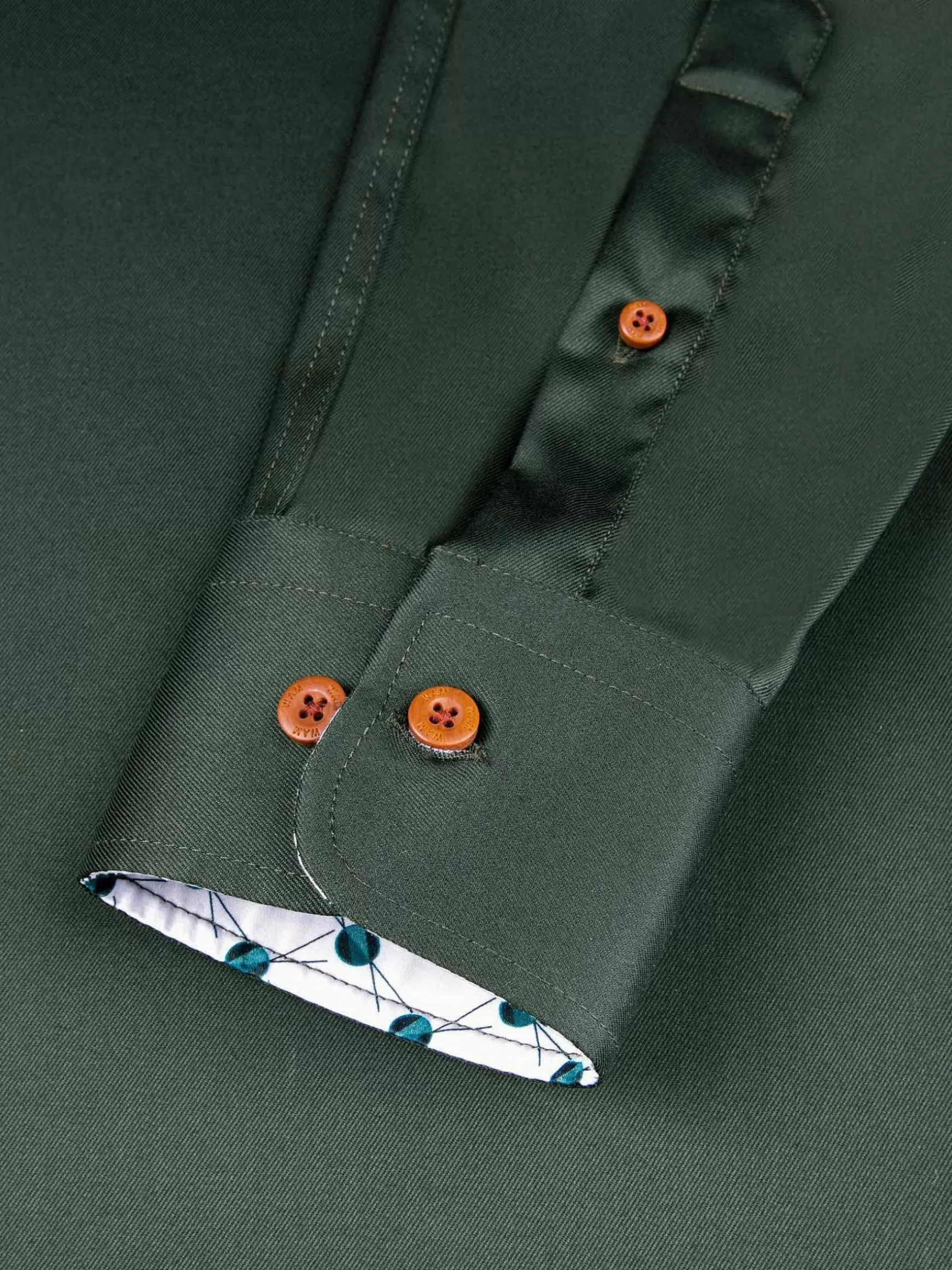 Lance Solid Dark Green Overhemd Lange Mouw