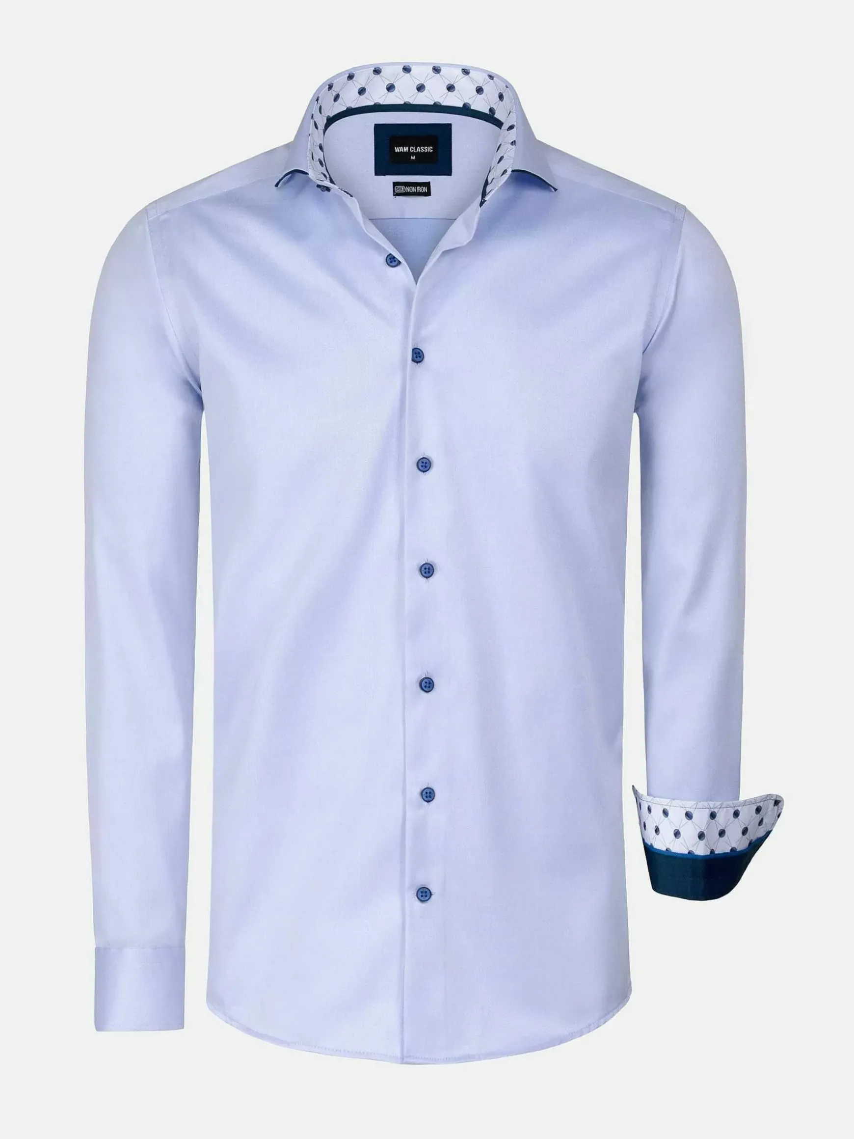 Lance Solid Light Blue Overhemd Lange Mouw