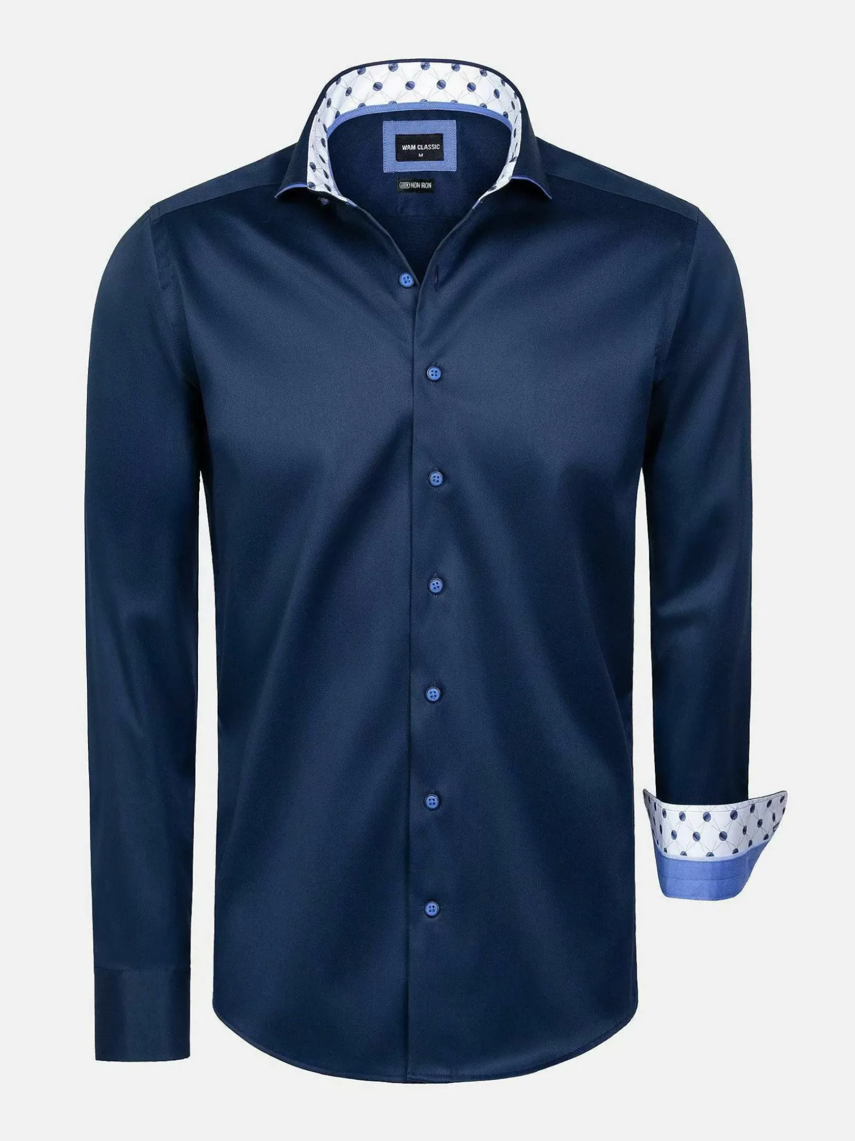 Lance Solid Navy Overhemd Lange Mouw