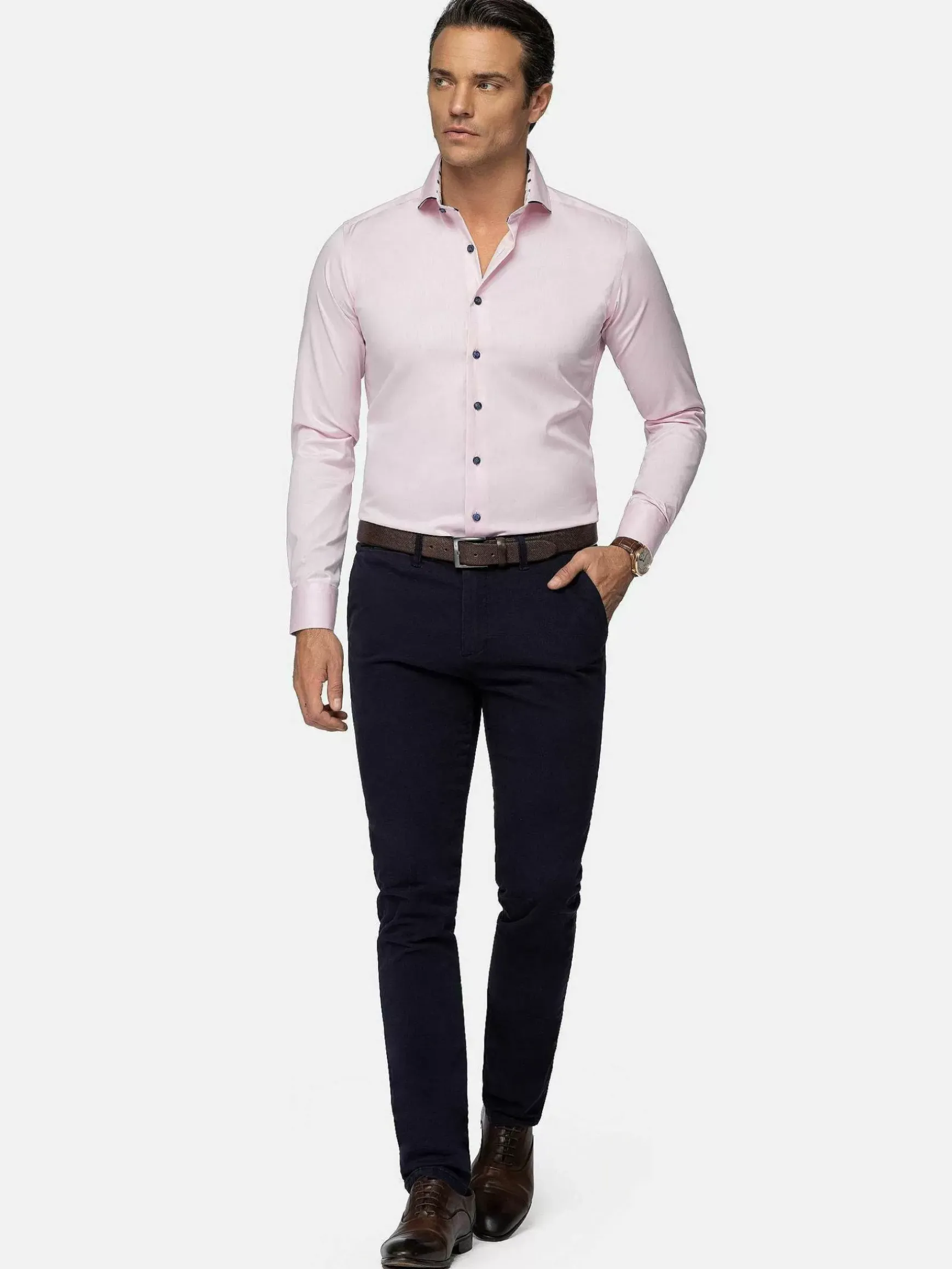 Lance Solid Pink Overhemd Lange Mouw