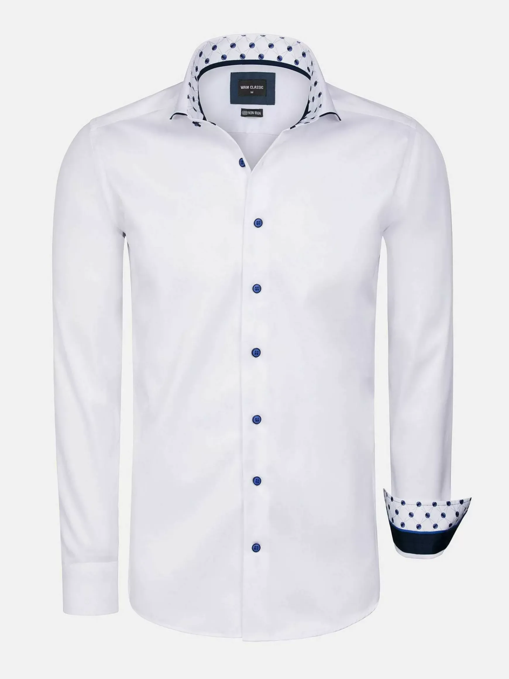 Lance Solid White Overhemd Lange Mouw