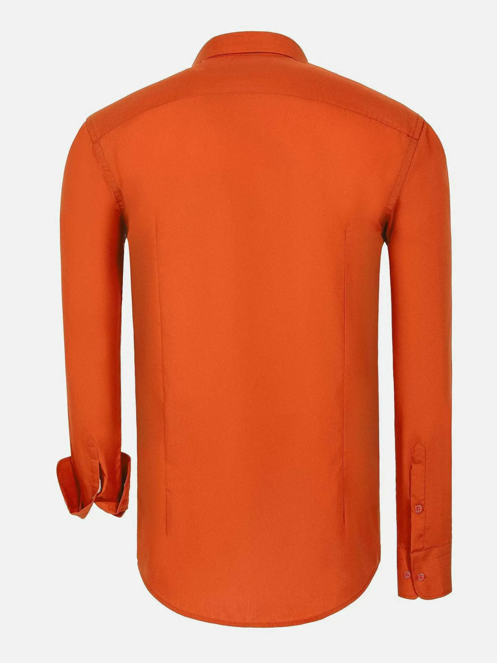 Leira Solid Dark Orange Overhemd Lange Mouw