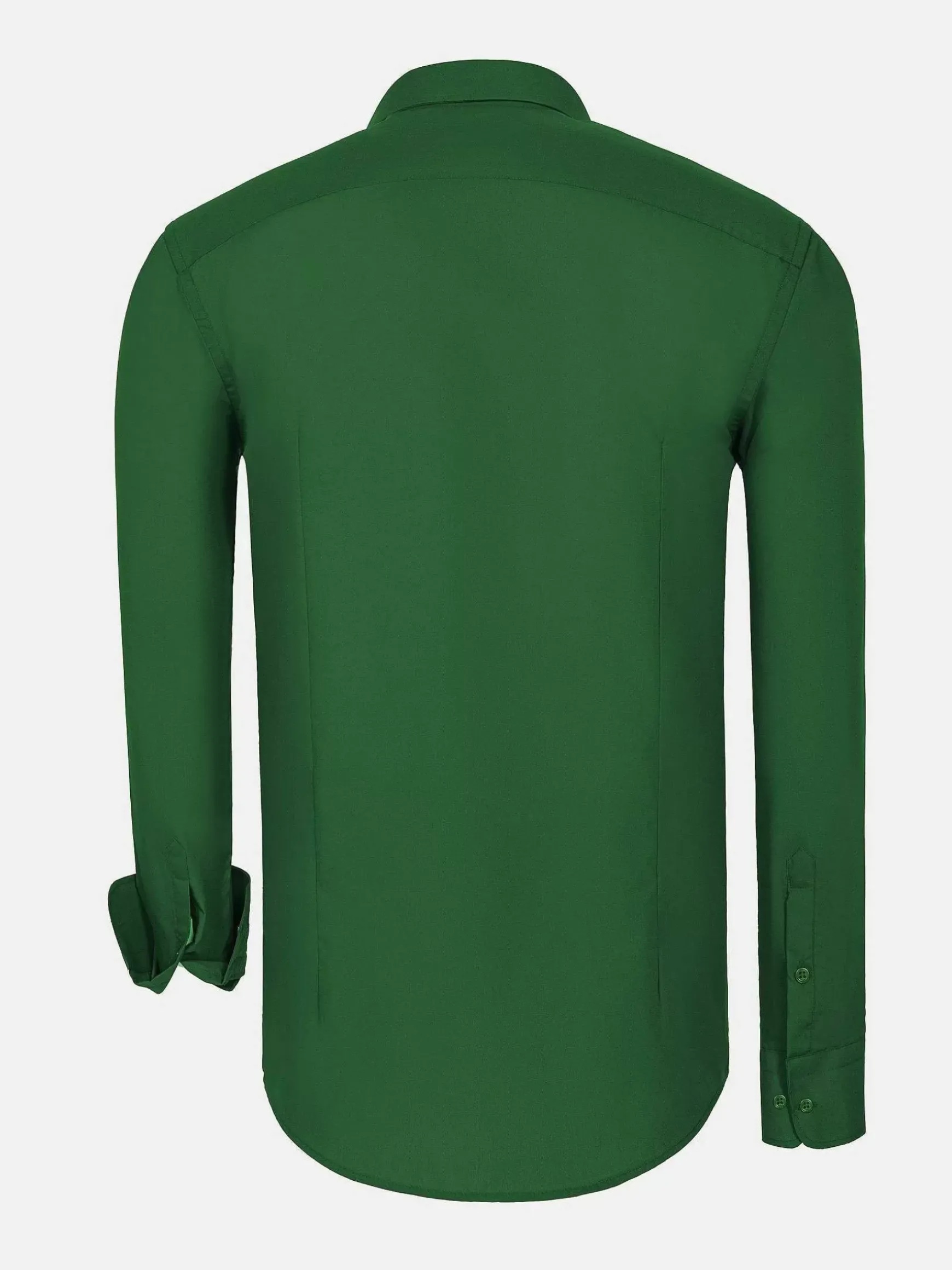 Leira Solid Green Overhemd Lange Mouw