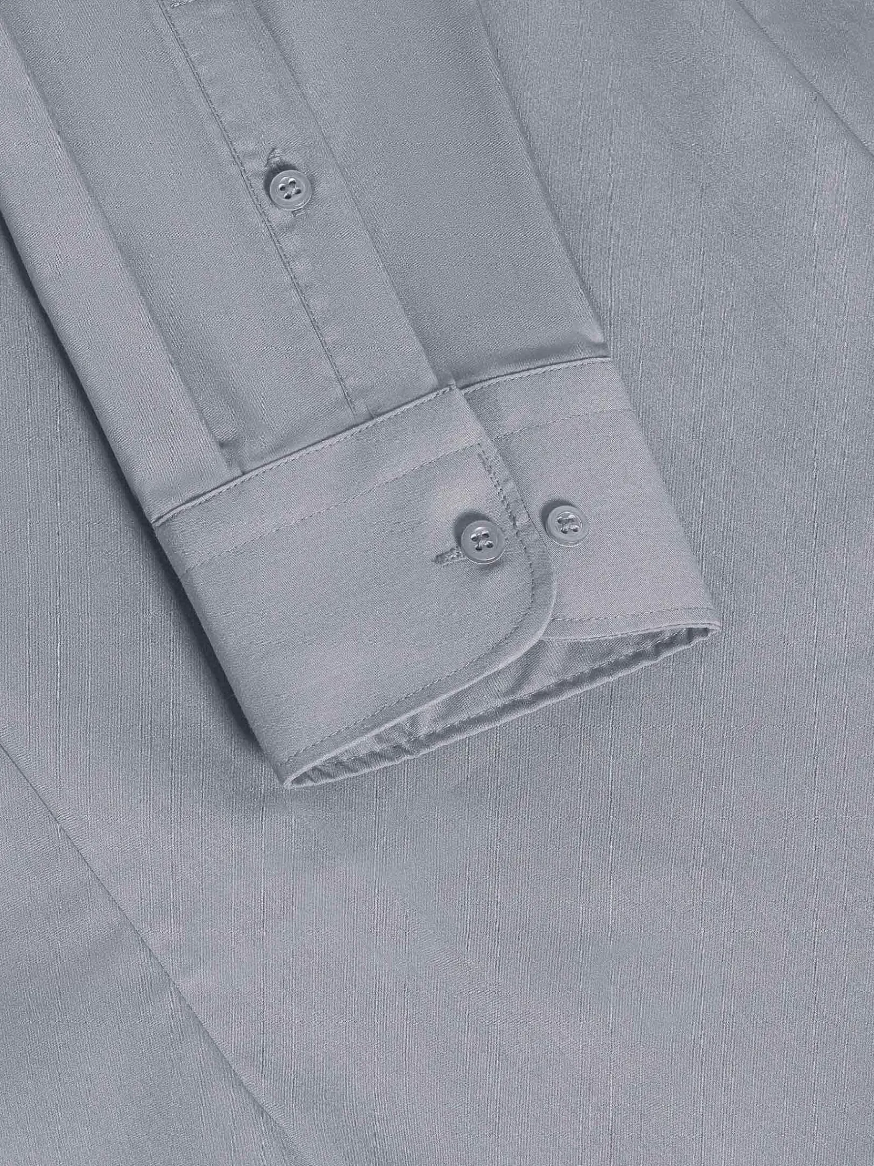 Leira Solid Grey Overhemd Lange Mouw