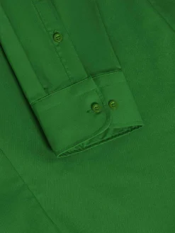 Leira Solid Light Green Overhemd Lange Mouw