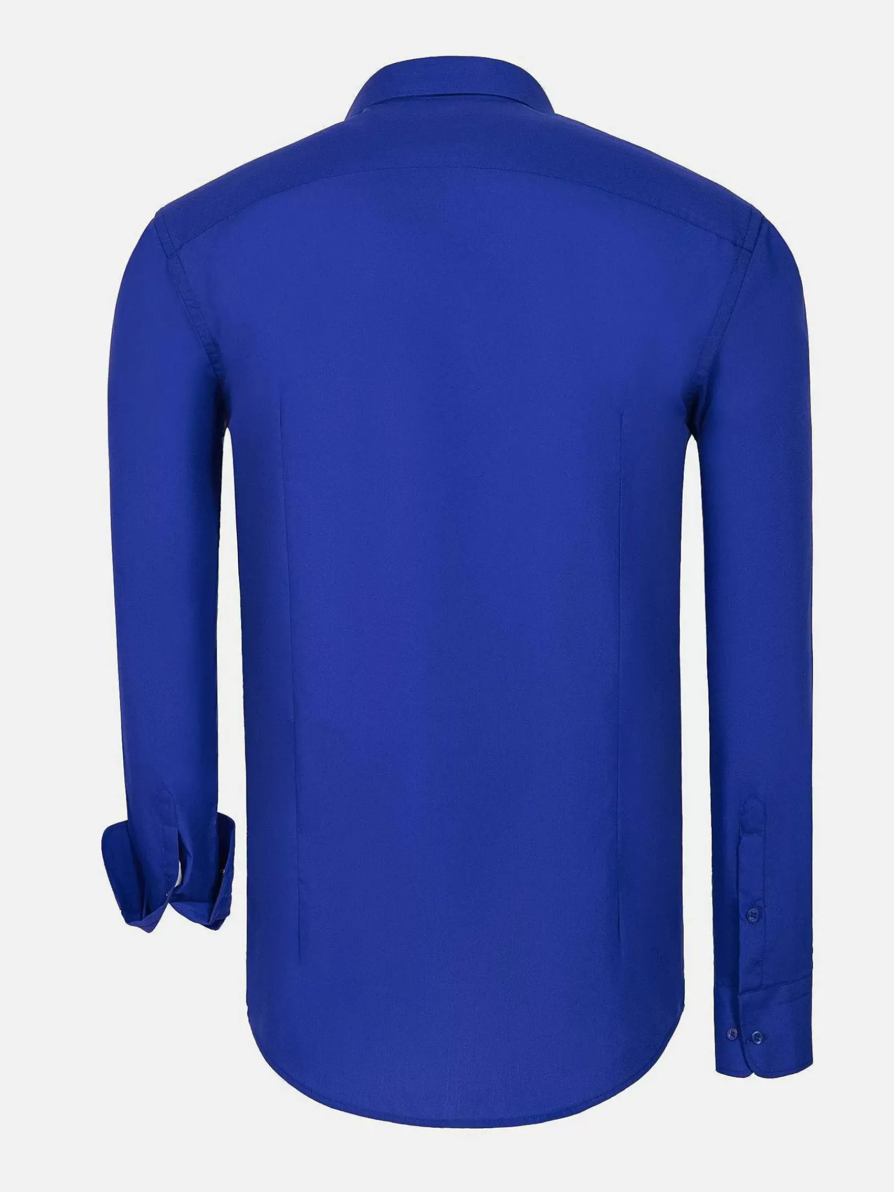 Leira Solid Royal Blue Overhemd Lange Mouw