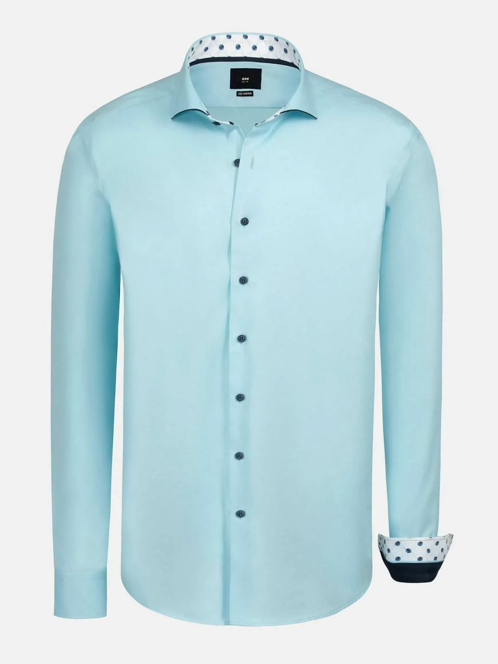 Mykonos Solid Light Turquoise Overhemd Longe Mouw