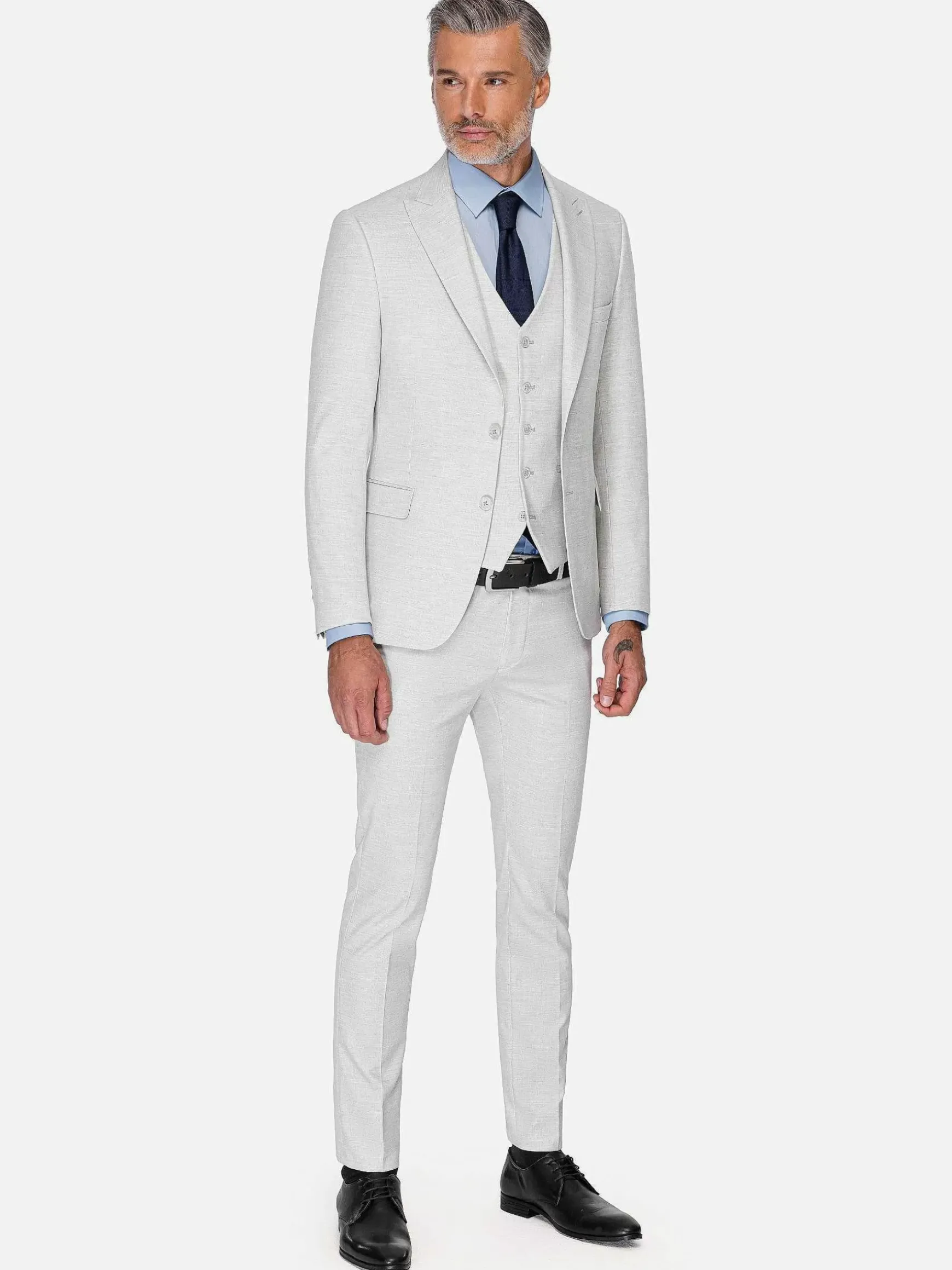 Newsted Comfort Wide Lapel Light Grey Colbert