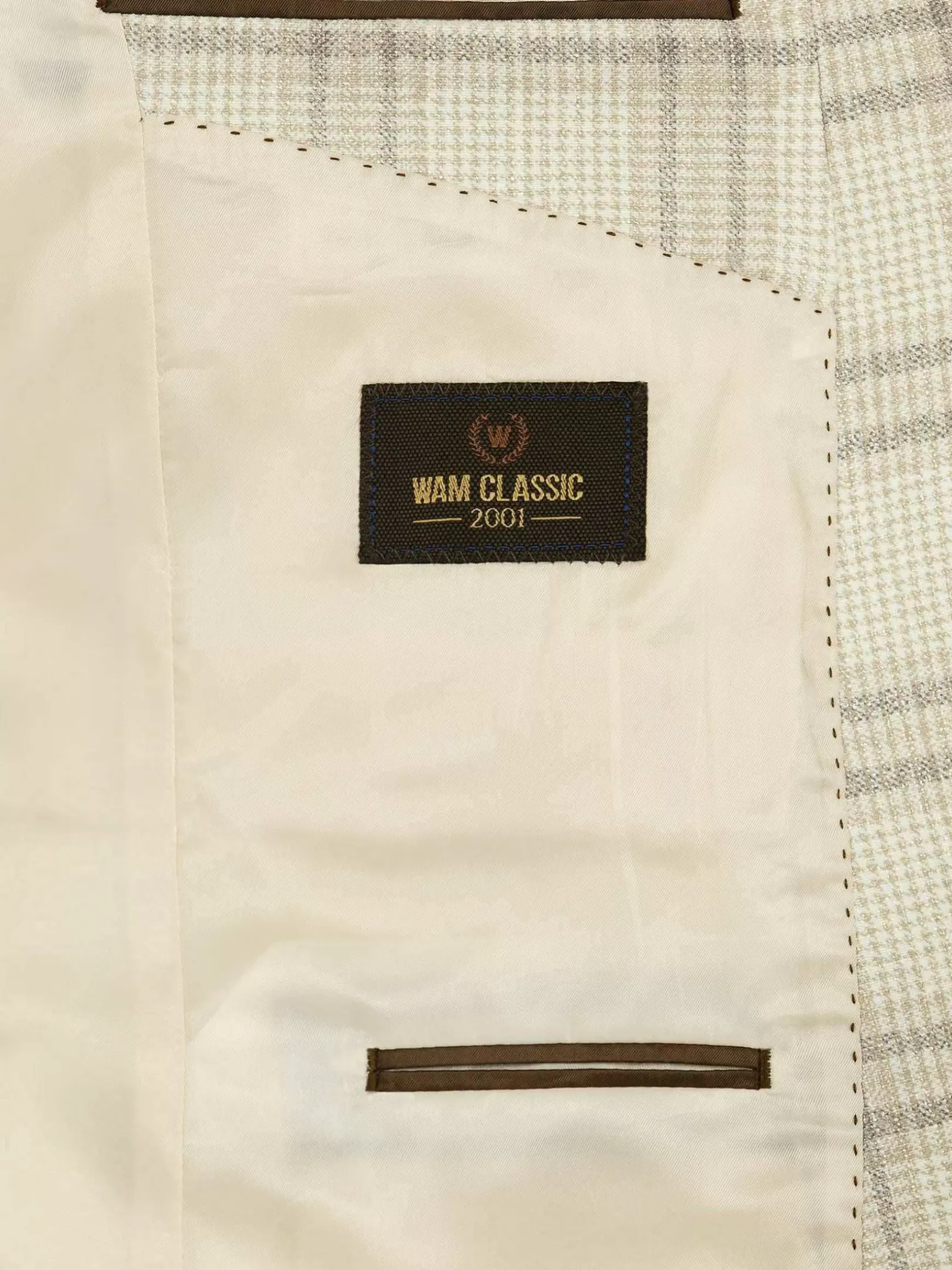 Nico Single Breasted Check Beige Colbert