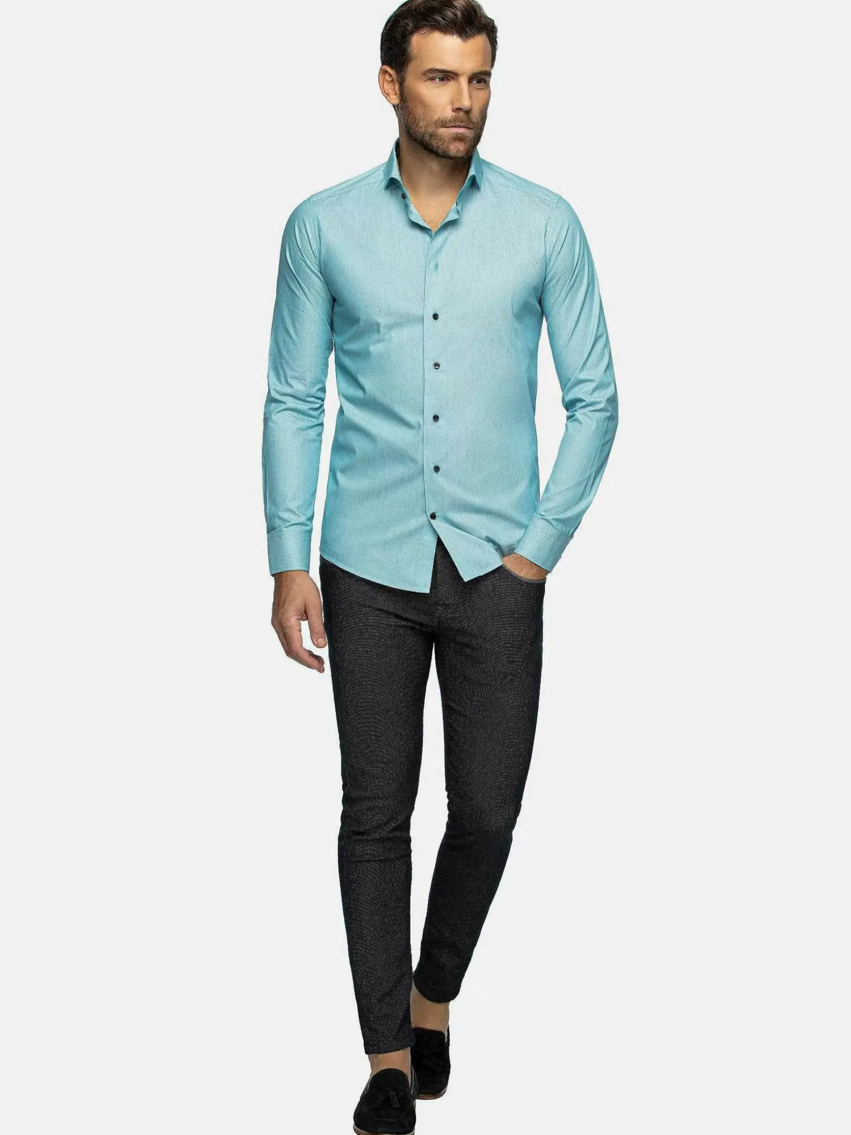 Overhemd Lange Mouw 75694 Murial Turquoise