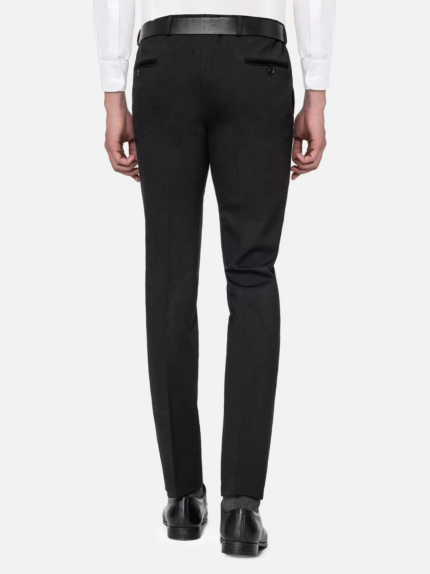 Red Wood Glen Check Slim Fit Dark Red Black Suit Pantalon