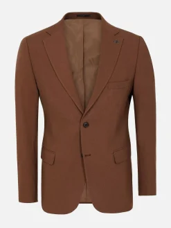 Slim Fit Brown Textured Colbert