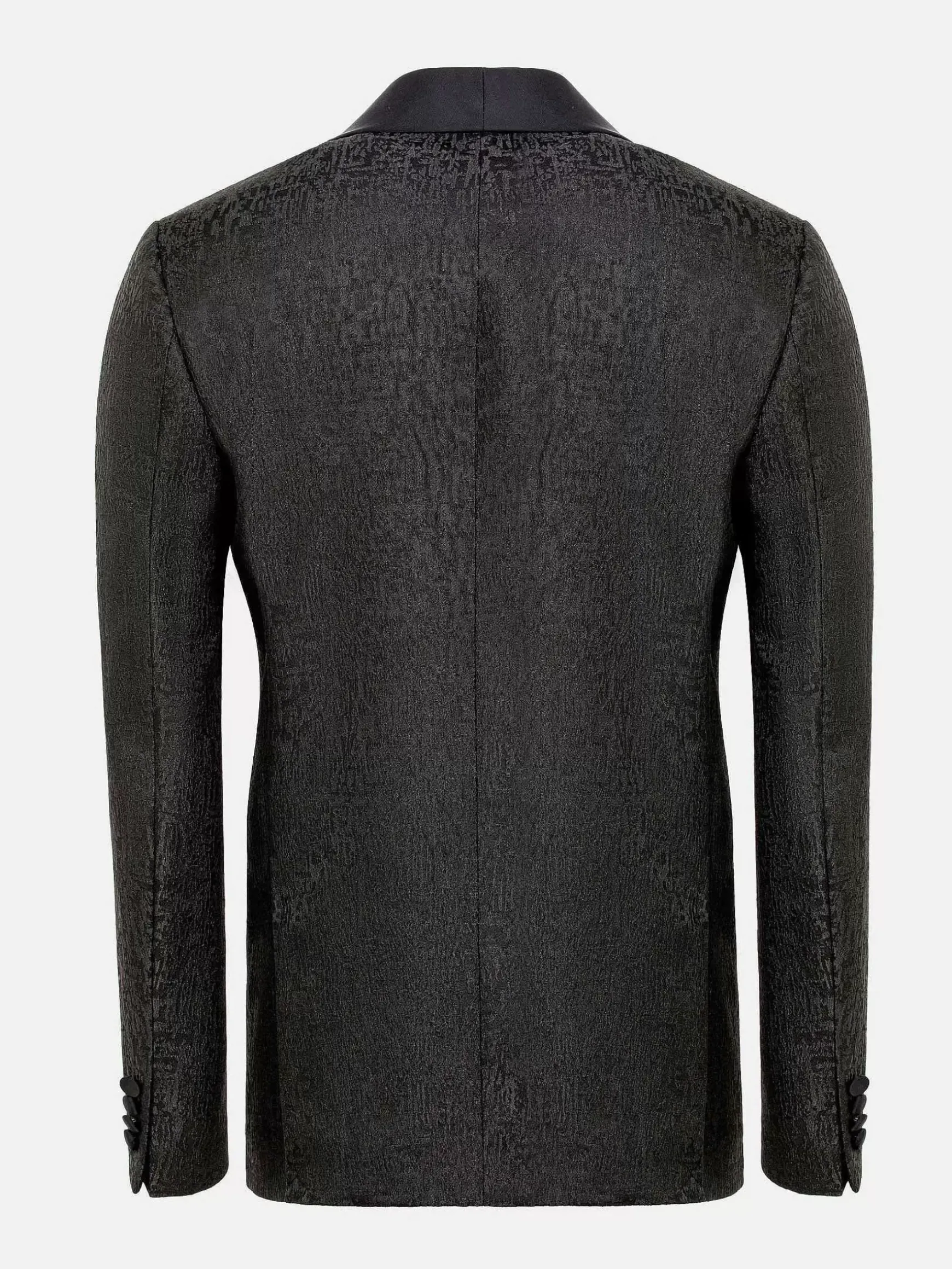 Slim Fit Textured Black Tuxedo Colbert