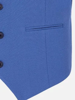 Slim Fit Textured Indigo Gilet