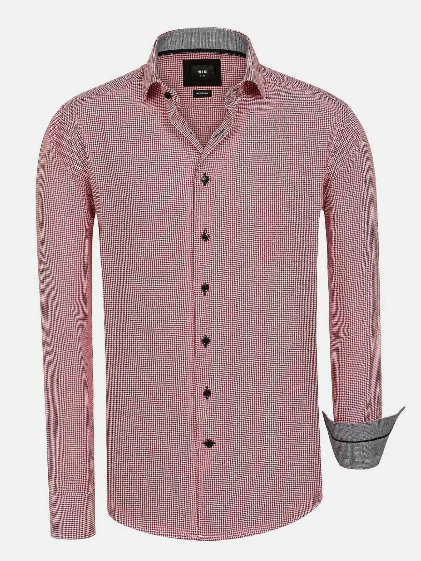 Vermilion Checkered Red Overhemd Lange Mouw