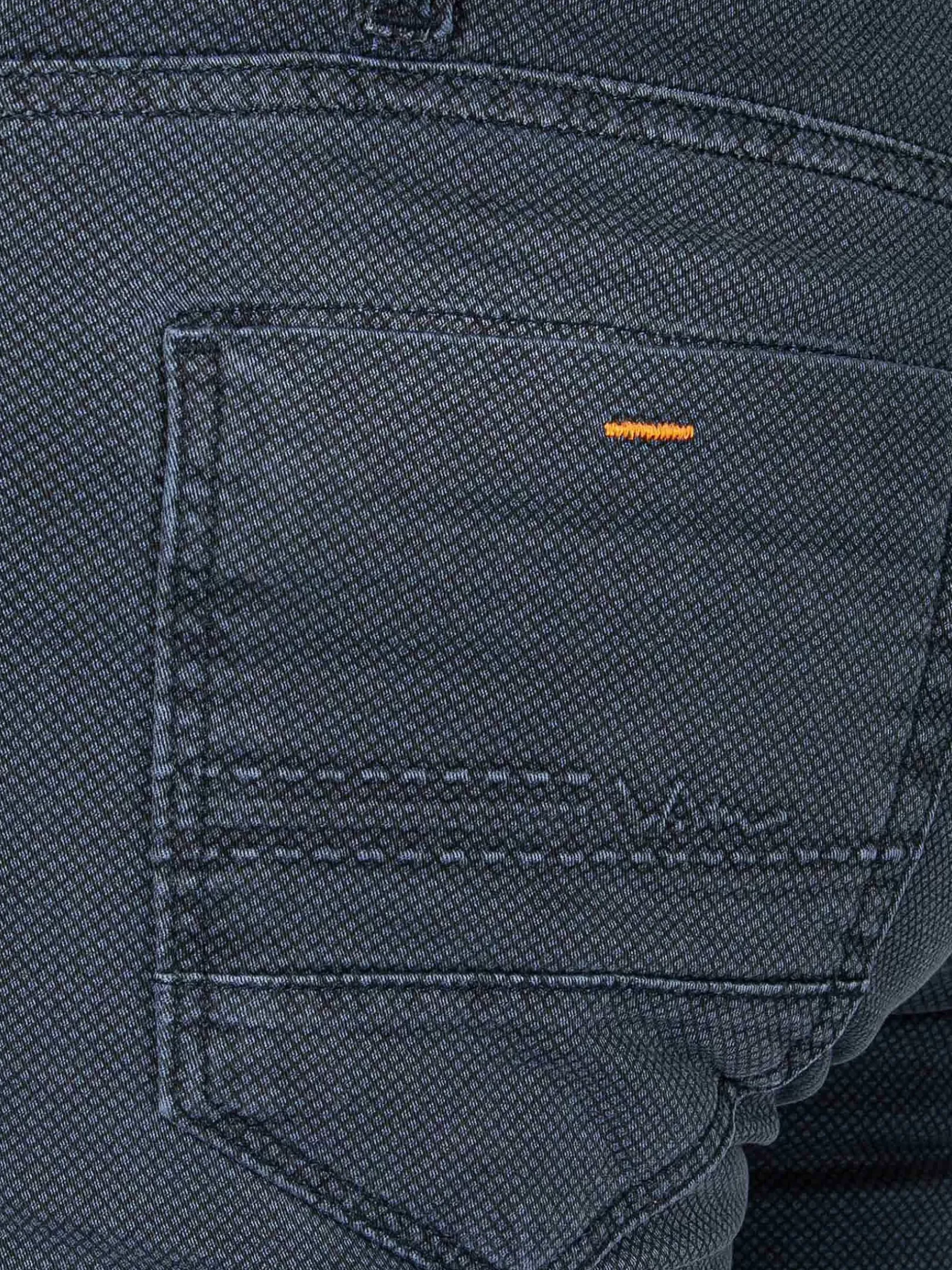 Zion Mini Check Slim Fit Navy Jeans